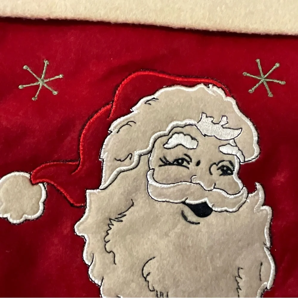 Vintage(?) Red Christmas Stocking MCM Style Santa